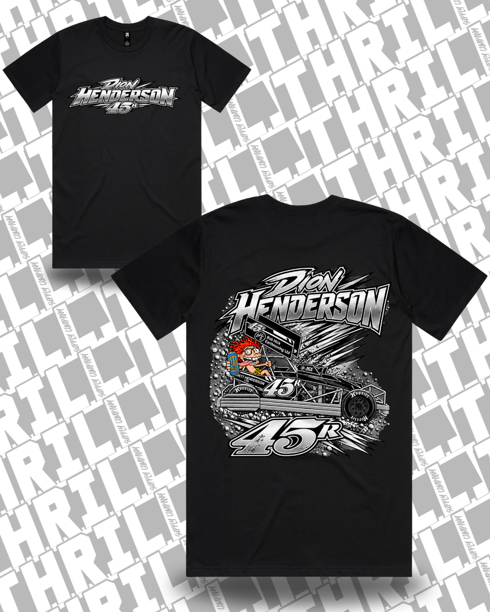 45r DHM Black Classic Tee 5026 Front & Back
