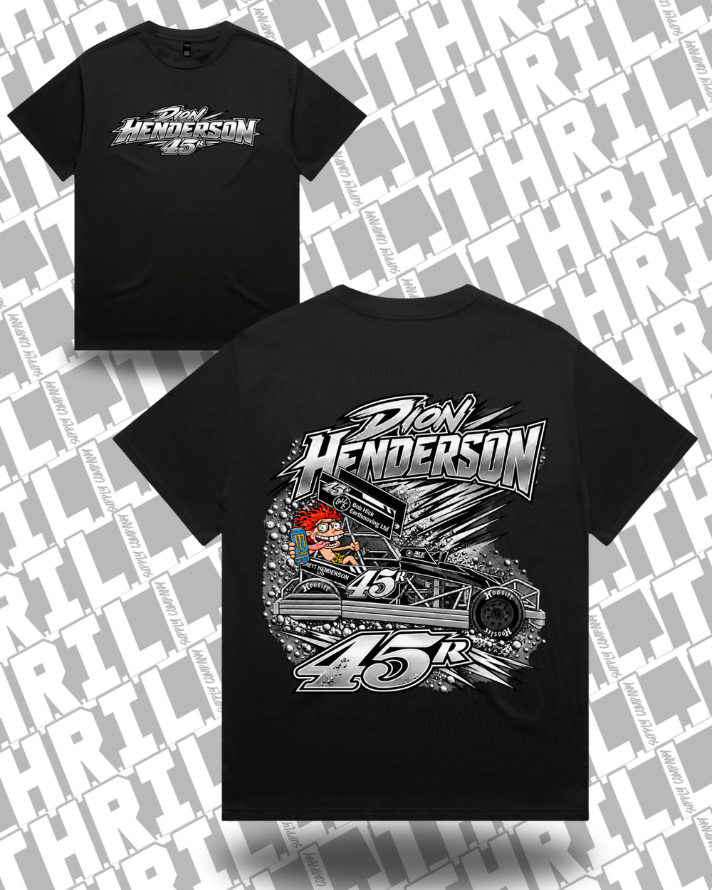 45r DHM Black Heavy Tee 5080 Front & Back