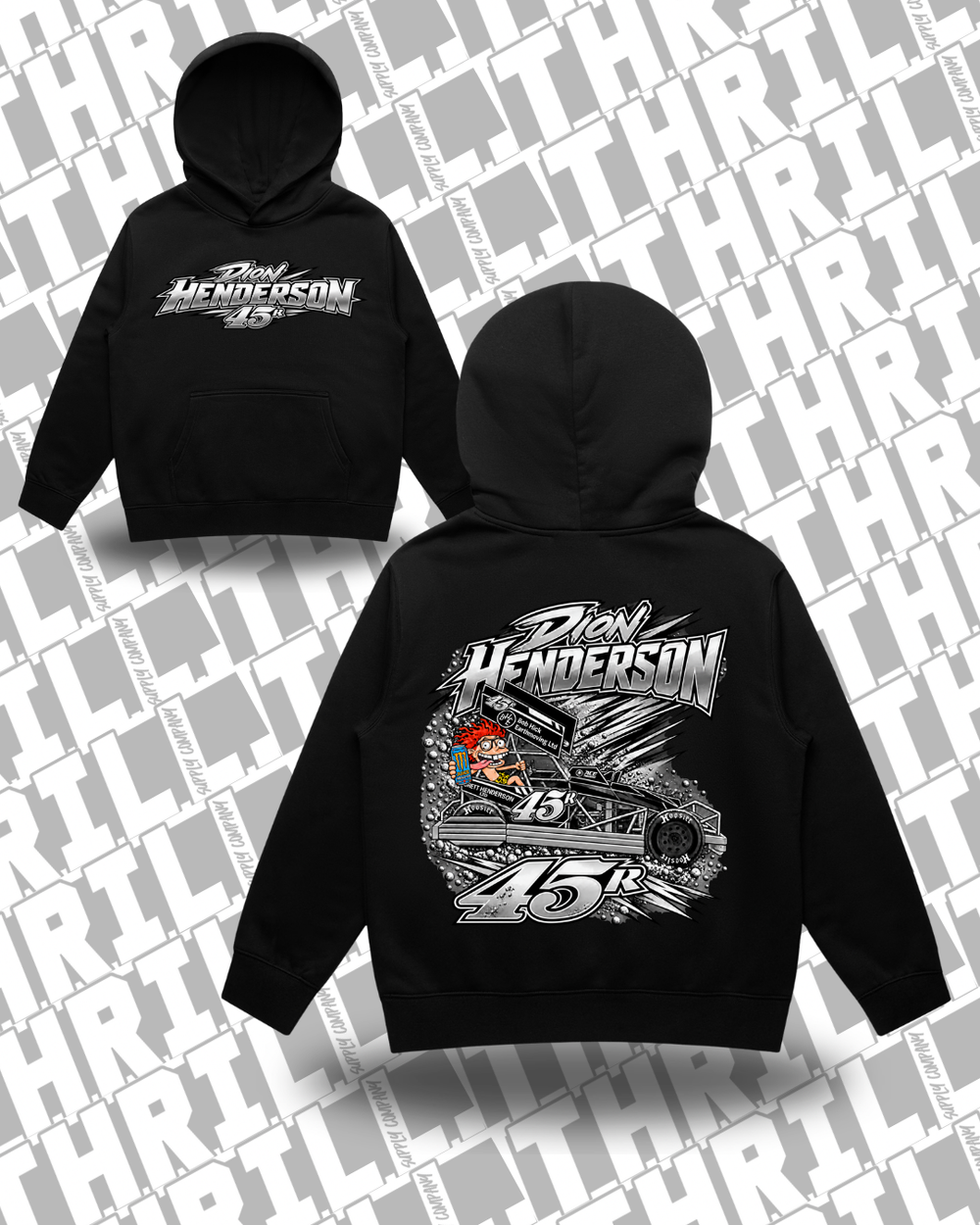 45r DHM Black Kids Relax Hood 3036 Front & Back