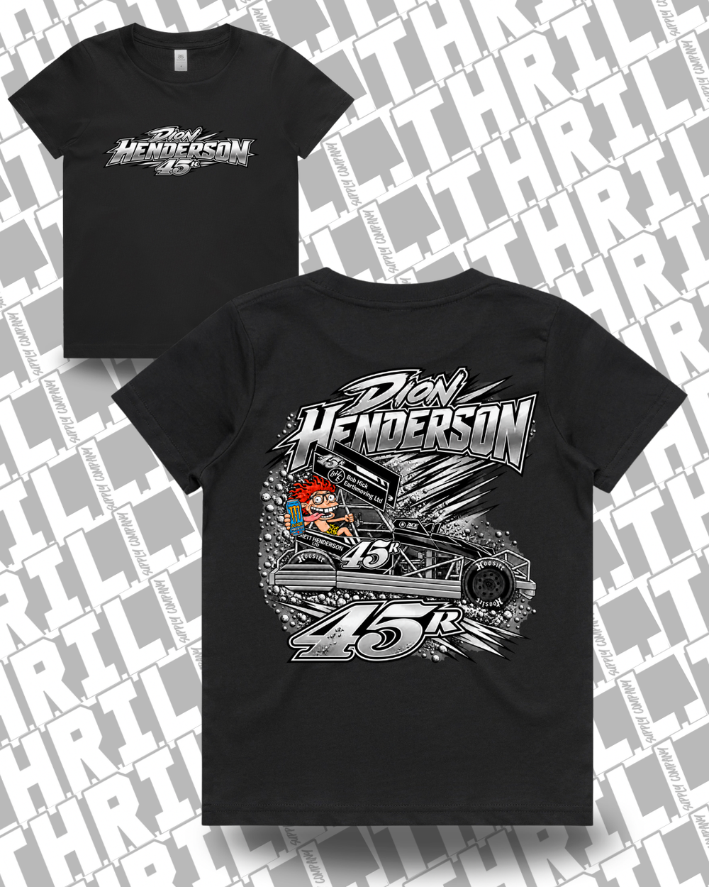 45r DHM Black Kids Staple Tee 3005 Front & Back