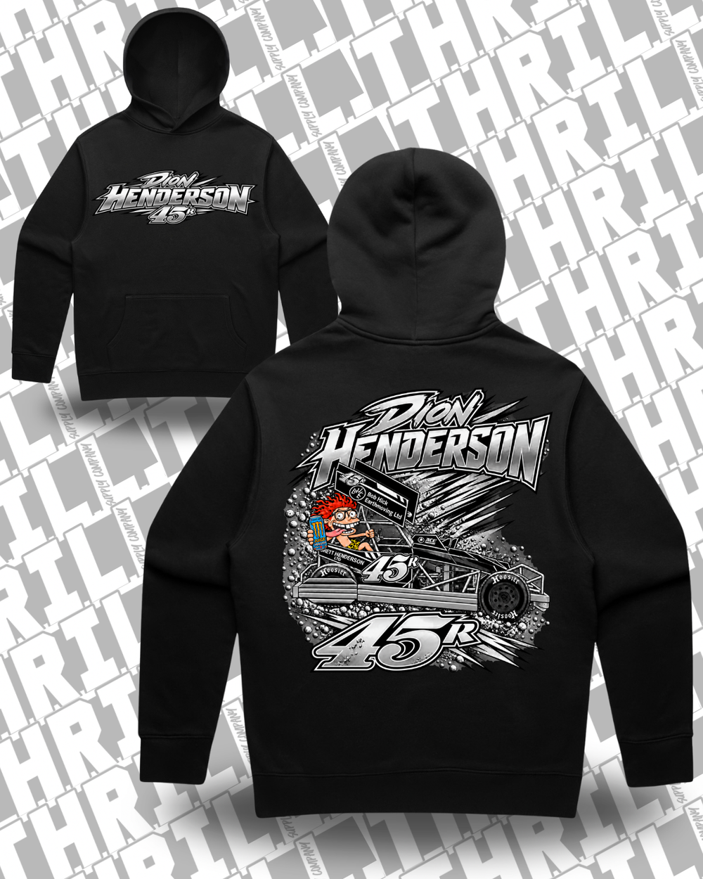 45r DHM Black Relax Hood 5161 Front & Back