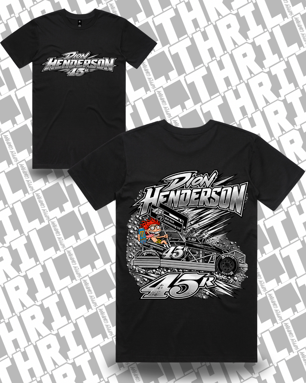45r DHM Black Staple Tee 5001 Front & Back