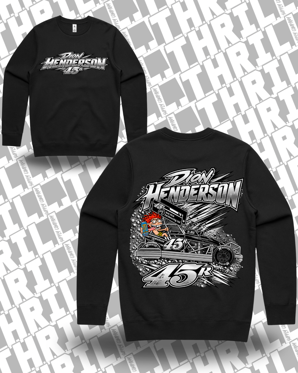 45r DHM Black Stencil Crew 5103 Front & Back