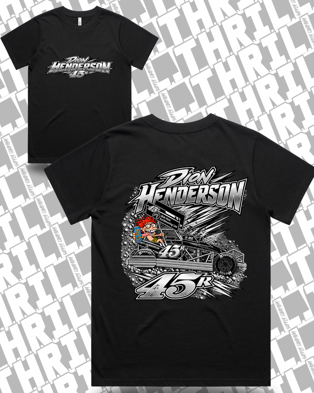 45r DHM Black Women’s Classic Tee 4026 Front & Back
