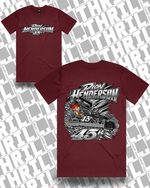 45r DHM Burgundy Classic Tee 5026 Front & Back