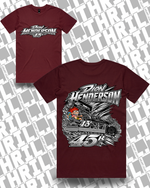 45r DHM Burgundy Staple Tee 5001 Front & Back